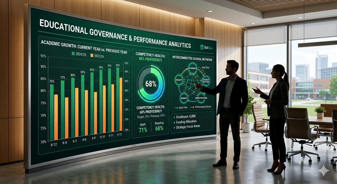 Network intelligence and comparative reporting dashboard for school leadership